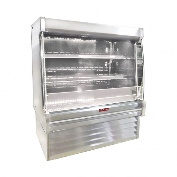 Howard-McCray SC-OM35E-3L-S-LED 39'' Vertical Packaged Meats Open Merhandiser, Stainless Steel, Self-Contained, 2 Shelves, Low Profile, w/ LED Lighting