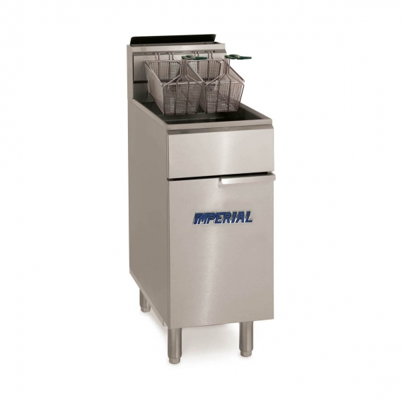 Imperial IFS-40-OP Full Pot Floor Model Gas Fryer w/ 40-lb Capacity, 2 Baskets, Thermostat