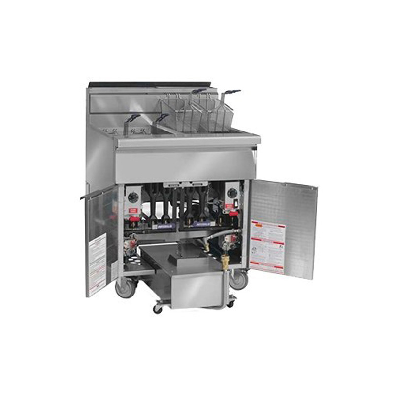 Imperial IFSSP575T Multiple Battery Gas Fryer w/ (5) 75-lb Frypots, Built-In Filter, Thermostat Controls