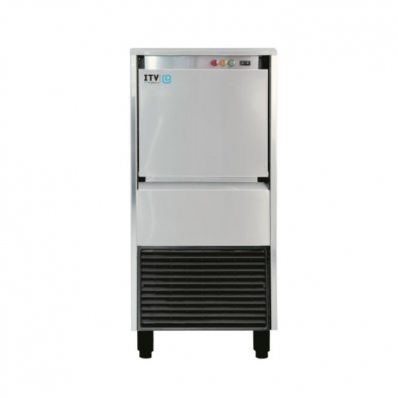ITV IQ 200C Air-Cooled 44 lbs Flake-Style Ice Maker with Bin, 220 lbs/Day