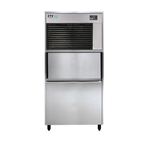 ITV IQ 300C Air-Cooled 132 lbs Flake-Style Ice Maker with Bin, 360 lbs/Day