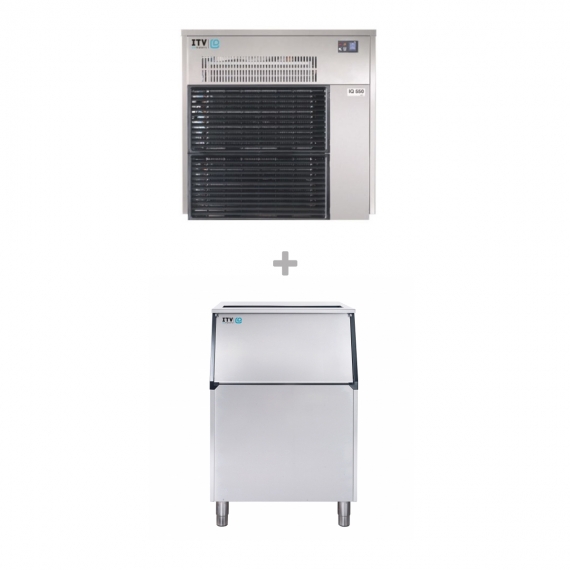 ITV IQ 1300/S-500 Air-Cooled Flake 1430 lbs Ice Maker with 510 lbs Storage Bin