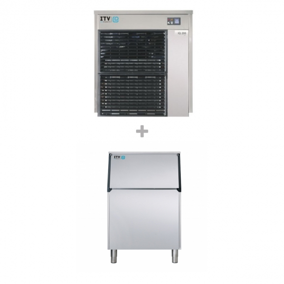 ITV IQ 500/S-400-22 Air-Cooled Flake 675 lbs Ice Maker with 399 lbs Storage Bin