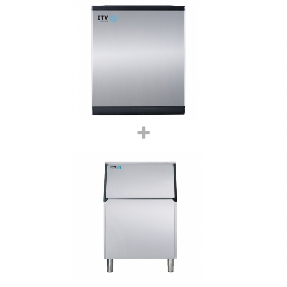 ITV SPIKA MS 700/S-400-22 Air-Cooled Full or Half Cube 668 lbs Ice Maker with 399 lbs Storage Bin