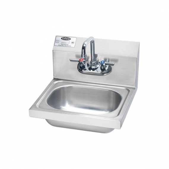 Krowne HS-2L Wall Mounted Hand Sink w/ Side Splash - 15-3/4