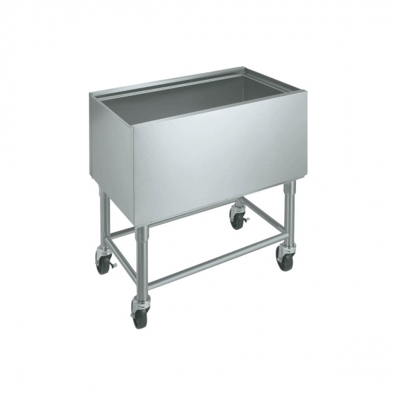 Krowne MB-1830 Insulated Stainless Steel Mobile Ice Bin w/ 97-Lb. Capacity, 12