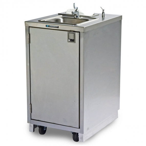 Lakeside 9620 Stainless Steel Mobile Hand Washing Station, Warm Water Faucet