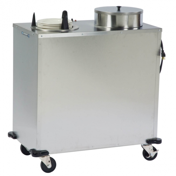 Lakeside E6209 Enclosed Stainless Heated Two Stack Plate Dispenser for 8 1/4