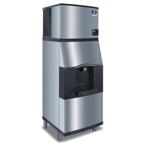 Manitowoc IDT0300A/SPA312 Air-Cooled Full Cube 305 lbs Ice Maker with Ice Dispenser 180 lbs Storage