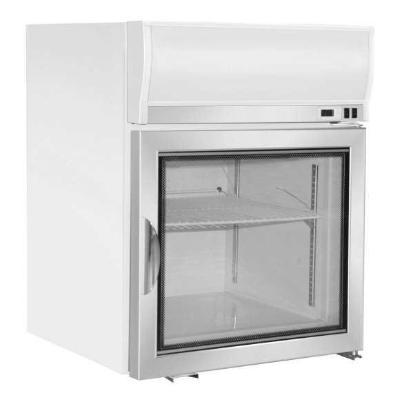 Maxx Cold MXM1-2.5FHC Countertop Freezer Merchandiser in White, One Glass Door, w/ Lighted Sing Panel, 2.6 cu. ft.
