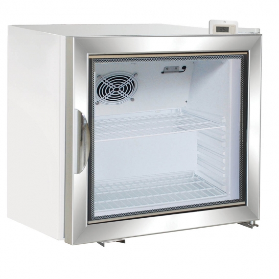 Maxx Cold MXM1-2R Countertop Merchandiser Refrigerator in White, One Swing Glass Door, 2.1 cu. ft.