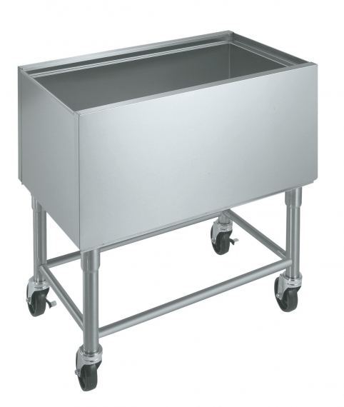 Krowne MB-1824 Silver Series Insulated Mobile Ice Bin w/ 78-Lb. Capacity, 12