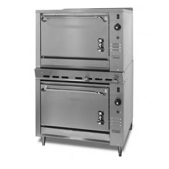 Montague Company 236 Heavy-Duty Range Type Gas Oven w/ 2 Double Deck, Thermostatic Controls