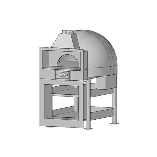 Marra Forni EF110G Wood / Coal / Gas Fired Pizza Oven w/ Brick Deck & Dome, Enclosed Facade