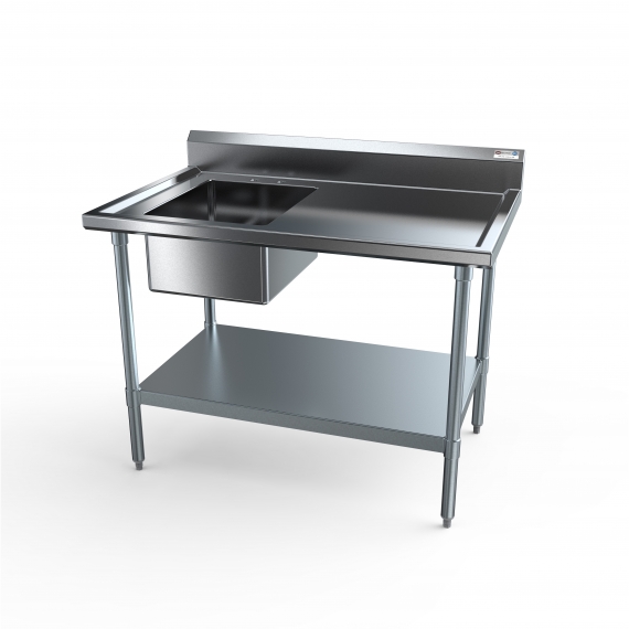 NBR Equipment PTG-1620L4 Economy Work Table With Prep Sink