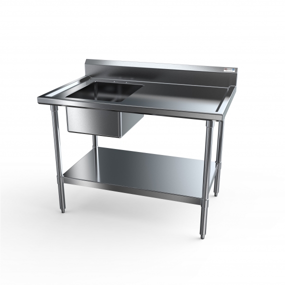NBR Equipment PTS-1620L4 Premium Work Table With Prep Sink