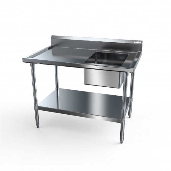 NBR Equipment PTS-1620R6 Premium Work Table With Prep Sink