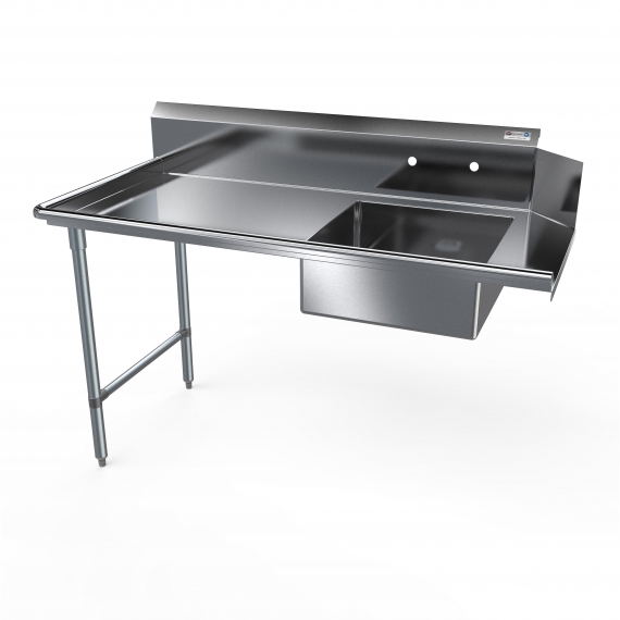 NBR Equipment SDT-60L Economy Soiled Dishtable w/ Straight Design, Left Table, Pre-Rinse Sink