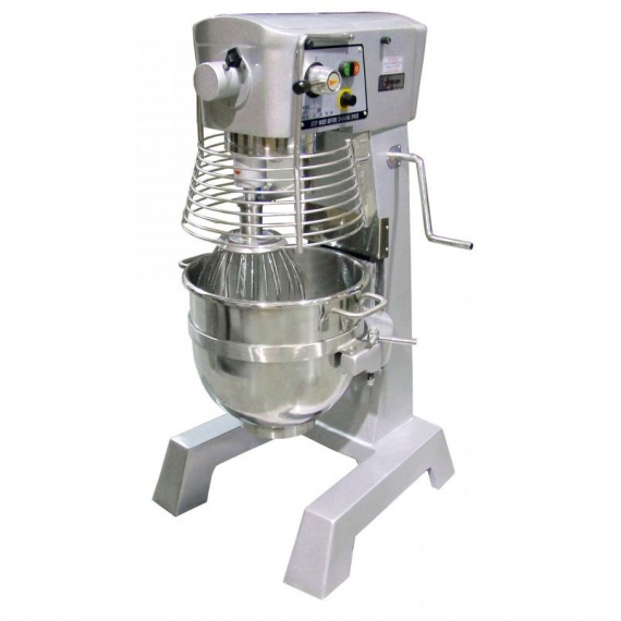 Omcan USA 17836 Floor Model 30-Qt Planetary Mixer with Guard and Timer, #12 Hub, 3-Speed, 2 Hp