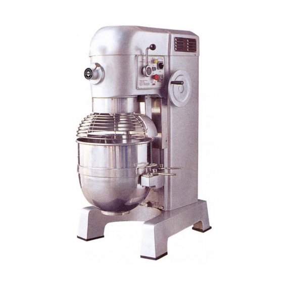 Omcan USA 19999 Floor Model 60-Qt Planetary Mixer with Guard and Timer, #12 Hub, 4-Speed, 3 and 3-3/4 Hp