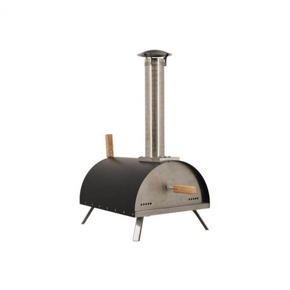 Omcan USA 44432 Wood / Coal / Gas Fired Pizza Oven w/ Black Cover, Steel Construction