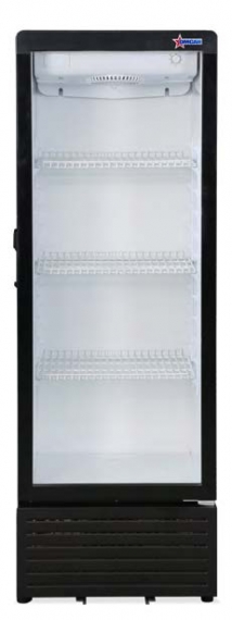Omcan USA 47586 One Section Merchandiser Refrigerator w/ Glass Door, in Black, Bottom Mount, 7.7 cu. ft.