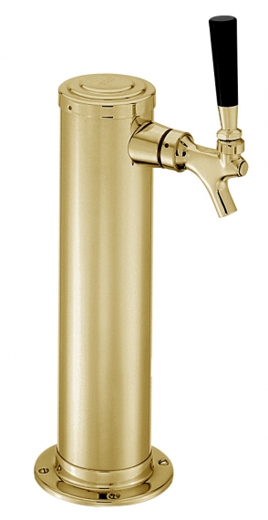 Perlick 4010TF1 Draft Beer Dispensing Tower, Tarnish-Free Brass Finish, 1 Faucet