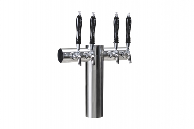 Perlick 4073-6PO-SS Avenue T-Pipe Draft Beer Dispensing Tower, 6 Faucets