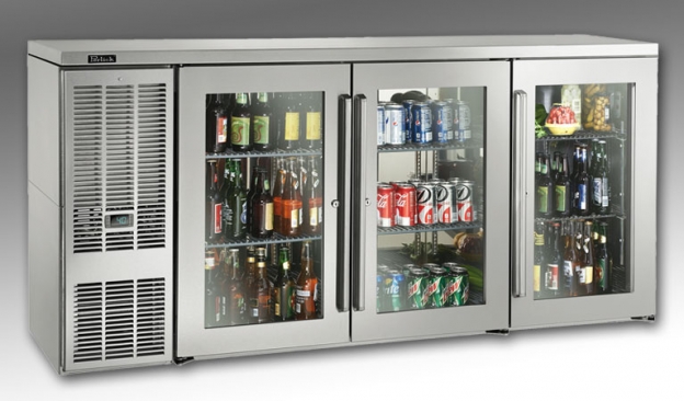 Perlick BBSN72 Refrigerated Back Bar Cabinet w/ 20.6 Cu Ft, 3 Solid Doors, Digital Thermostat