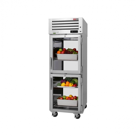 Turbo Air PRO-26-2R-G-PT-N One Section Pass-Thru Refrigerator w/ 4 Glass Half Doors, Top Mount, Stainless Steel, 28 cu. ft.