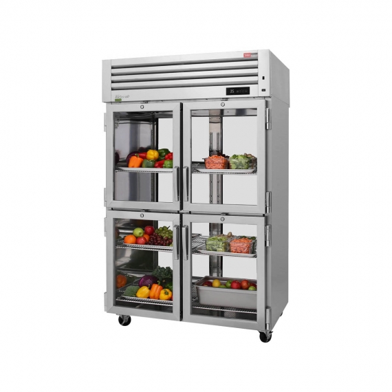 Turbo Air PRO-50-4R-GS-PT-N Two Section Pass-Thru Refrigerator w/ Front 4 Half Glass & Rear 4 Half Solid Doors, Top Mount, 53 cu. ft. 