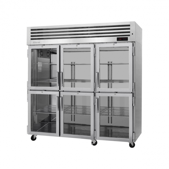 Turbo Air PRO-77-6H-G Three Section Reach-In Heated Cabinet with Half-Size Swing Glass Door