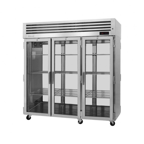 Turbo Air PRO-77H-G-PT Three Section Pass-Thru Heated Cabinet with Glass Door