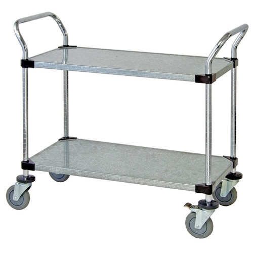 Quantum WRSC-1836SS-2S Metal Wire Bussing Utility Transport Cart