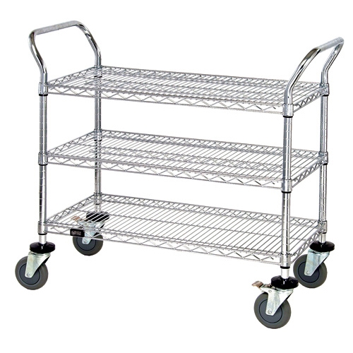 Quantum WRSC-1848-3 Metal Wire Bussing Utility Transport Cart