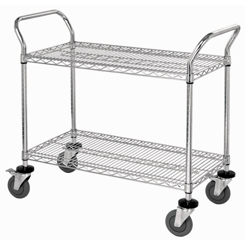 Quantum WRSC-2436-2 Metal Wire Bussing Utility Transport Cart
