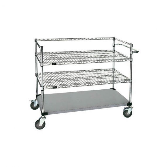 Quantum WRSC3-42-2436FS Metal Wire Bussing Utility Transport Cart