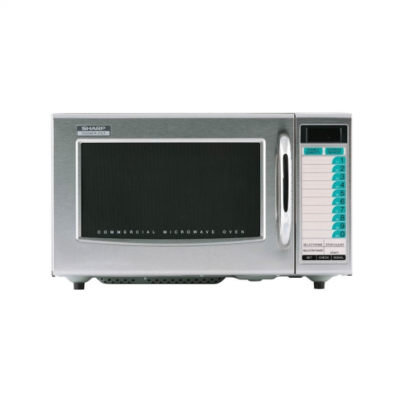 Sharp R-21LTF 1000W Medium Duty Commercial Microwave Oven,Stainless Steel Door