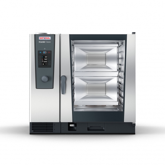 RATIONAL ICC 10-FULL NG 208/240V 1 PH (LM200EG) Full Size Natural Gas Combi Oven w/ 10 Pans, Dial Controls, Steam Generator