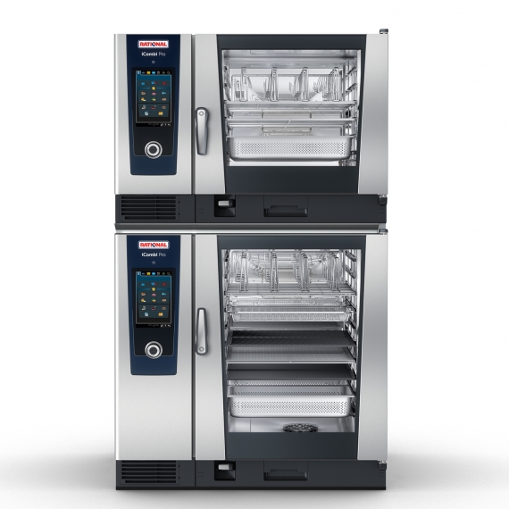 RATIONAL ICP 6-FULL/10-FULL E 480V 3 PH iCombi Pro® Full Size Electric Combi Oven w/ 16 Pans, Double Stacked, Programmable Controls, Steam Generator