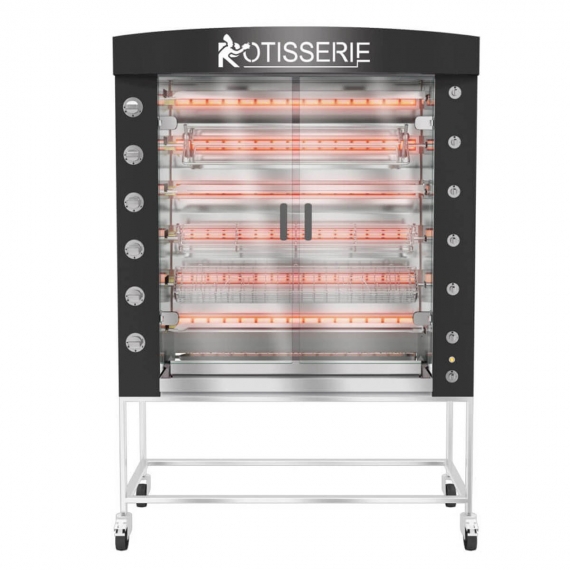 Rotisol USA FB1400-6G-SSP Rotisserie Gas Oven w/ 6 Spits, Countertop, Infrared, 36-Chicken