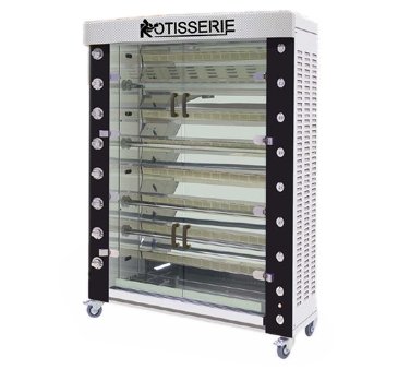 Rotisol USA FB1400-8G-SS Rotisserie Gas Oven w/ 8 Spits, Floor Model, Infrared, 48-Chicken