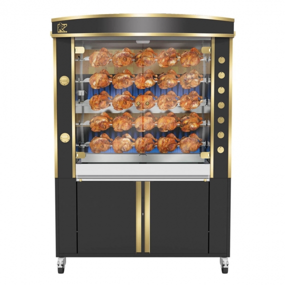 Rotisol USA GF1375-5G-LUX Rotisserie Gas Oven w/ 5 Spits, Countertop, 30-Chicken Capacity