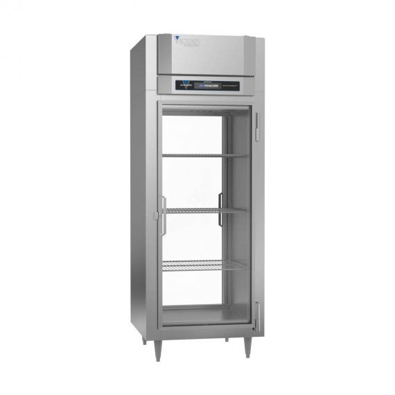 Victory RS-1D-S1-EW-PT-G-HC One Section Wide Pass-Thru Refrigerator w/ 2 Glass Swing Doors, Stainless Steel, 26. cu. ft.