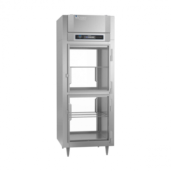 Victory RS-1D-S1-EW-PT-HG-HC One Section Wide Pass-Thru Refrigerator w/ 4 Half Glass Swing Doors, Stainless Steel, 26. cu. ft.