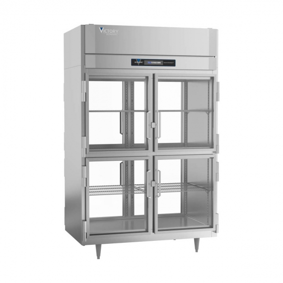 Victory RS-2D-S1-PT-HG-HC Two Section Pass-Thru Refrigerator w/ 8 Glass Swing Half Doors, Stainless Steel, 48 cu. ft.