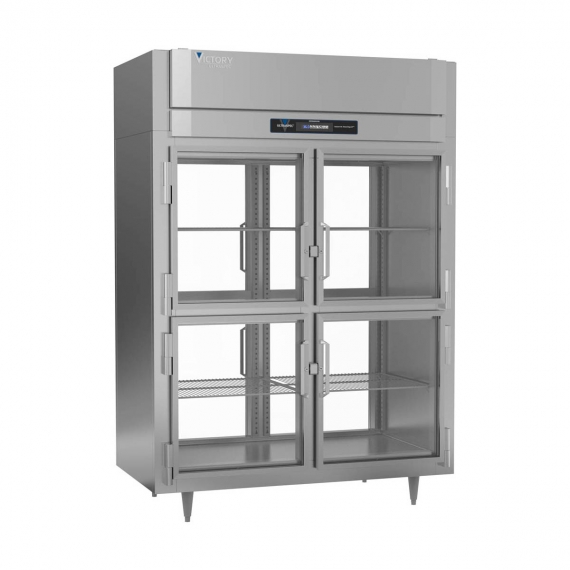 Victory RSA-2D-S1-EWPTHDHCGD Two Section Pass-Thru Refrigerator with Glass Door