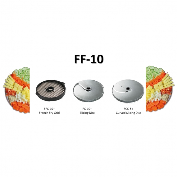 Sammic FF10 (9500113) 3-Piece French Fry Disc Package w/ Grid, Slicing Disc, Curved Slicer