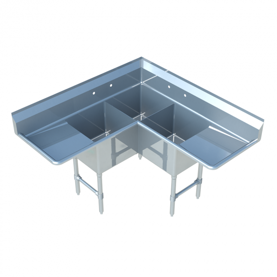 Sapphire Manufacturing SMCS-3-2020D Compartment Corner Sink