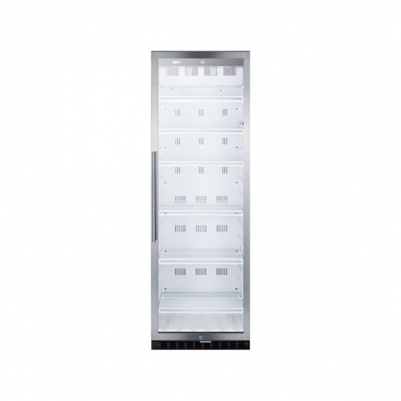 Summit SCR1400W One Section Beverage Center with Right Hinged Glass Door, White Exterior, 12.6 cu. Ft.